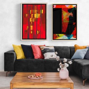 Red and Yellow Abstract Abstract Designs