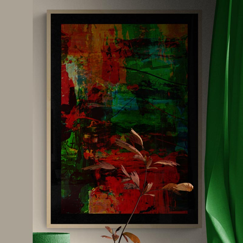 Abstract in Red and Green - Image 3