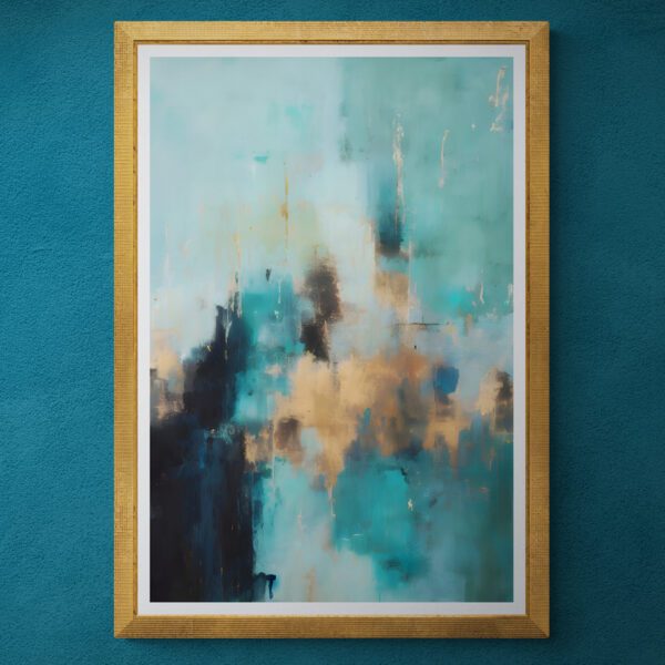 Teal and Gold Abstract Designs