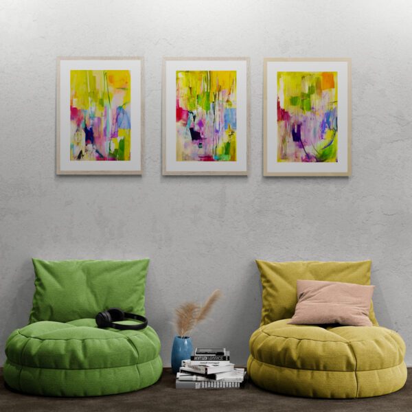 Triptych Abstract Abstract Designs 3