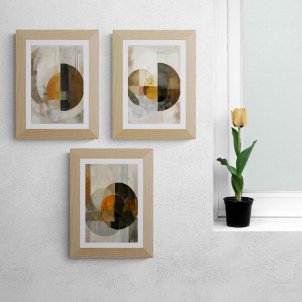 Triptych Moons Abstract Designs 5